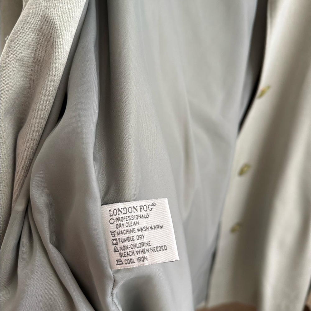 IMPECCABLE VINTAGE LONDON FOG 90s Gray-Green Coat - Picture 4 of 5